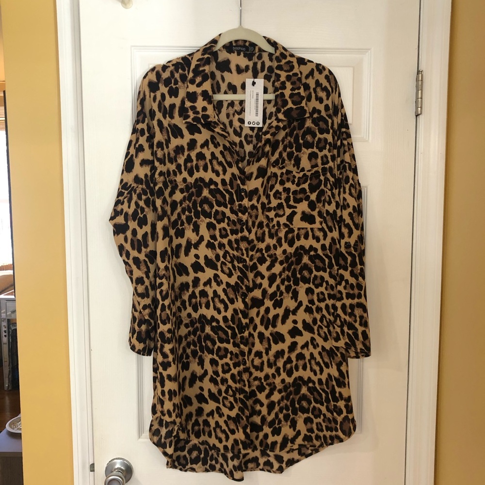 Leopard Dress Shirt Tunic